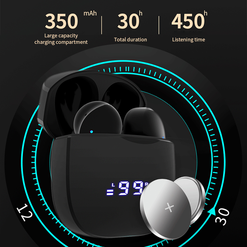 DL103-1TWS bluetooth headset waterproof and sweatproof digital display 30 hours battery life