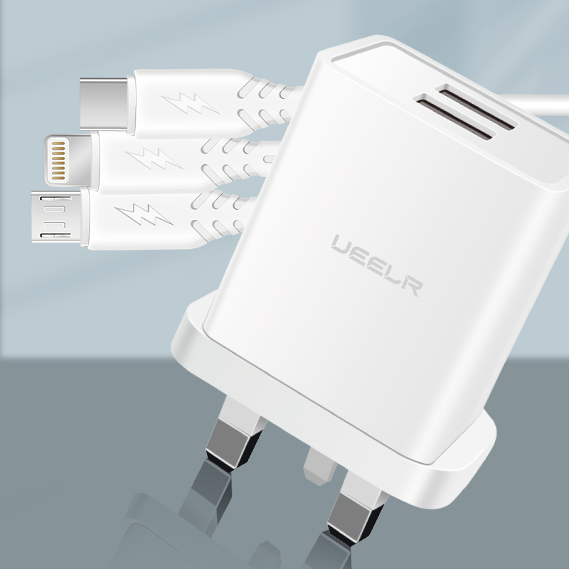 DT103-B 2.4A Smart Security Charger Dual USB Charging