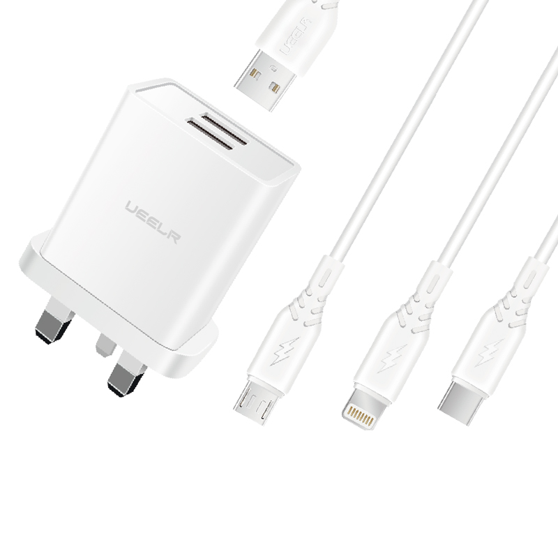 DT103-B 2.4A Smart Security Charger Dual USB Charging