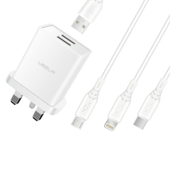 DT103-B 2.4A Smart Security Charger Dual USB Charging