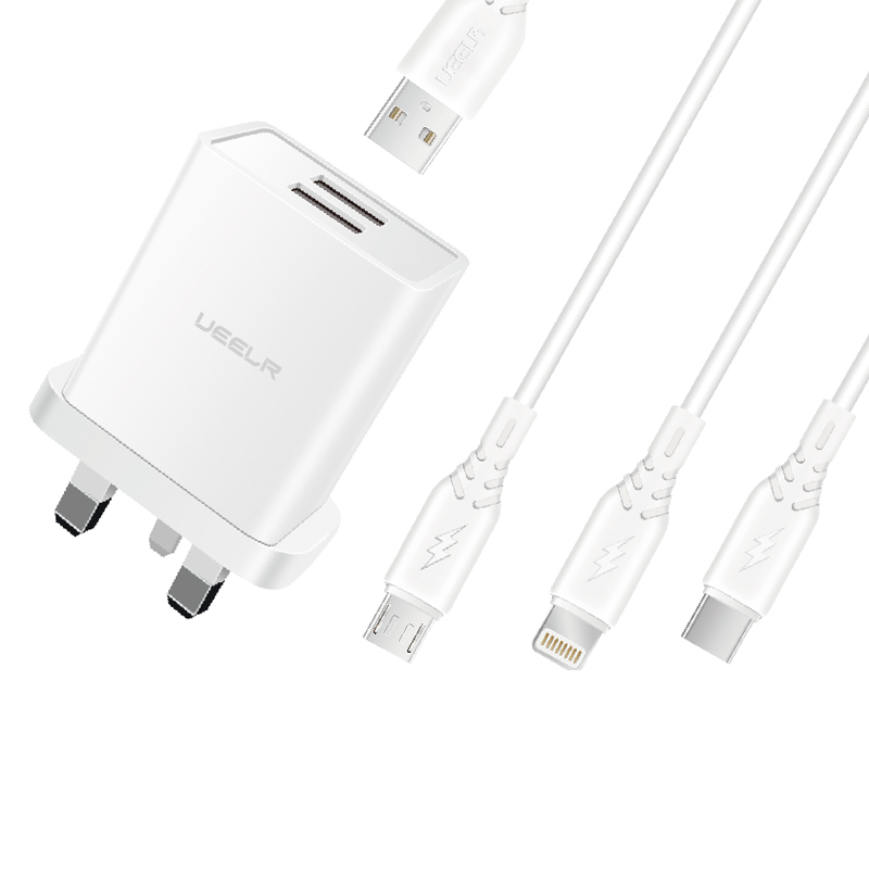 DT103-B 2.4A Smart Security Charger Dual USB Charging