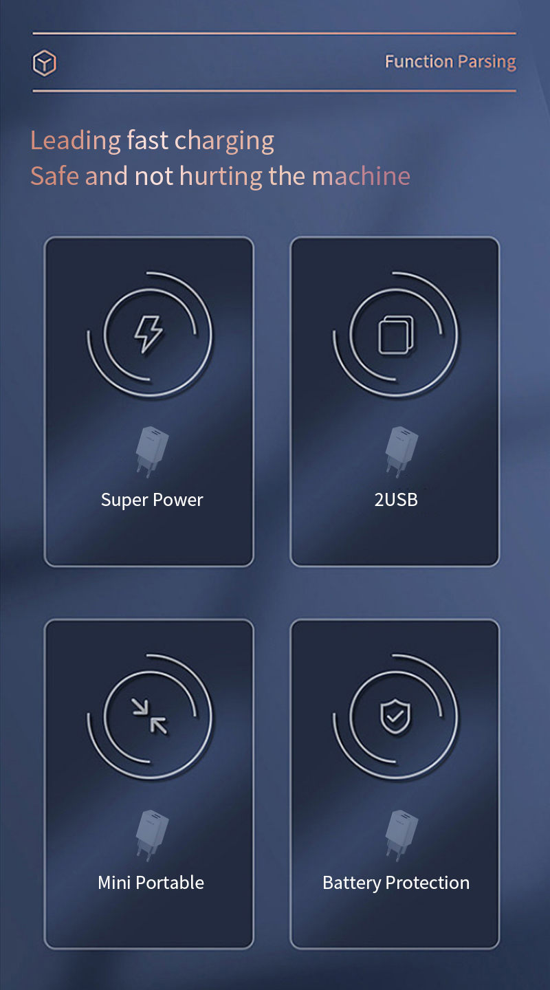 DT03-E 2.4A Smart Security Charger Dual USB Charging