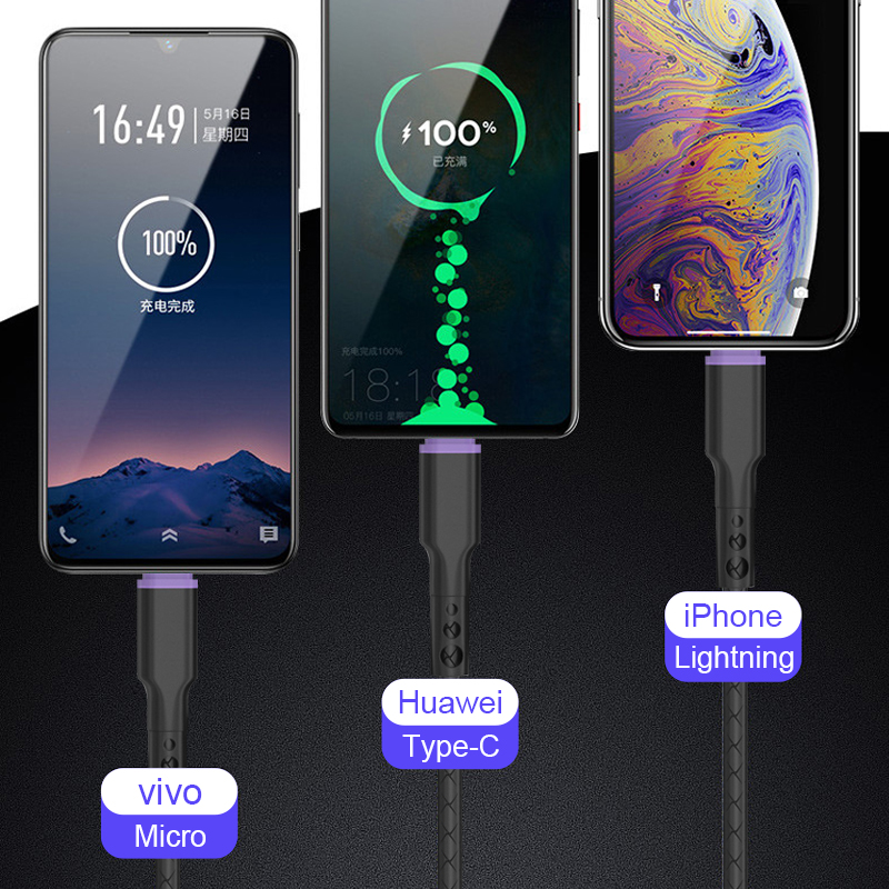 DX225 3 in 1 Liquid soft glue fast charging data cable