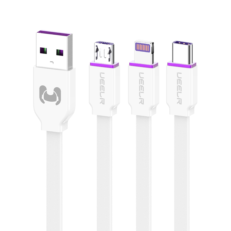 DX109 Noodle flash charging data cable Micro&Lightning&Type-C