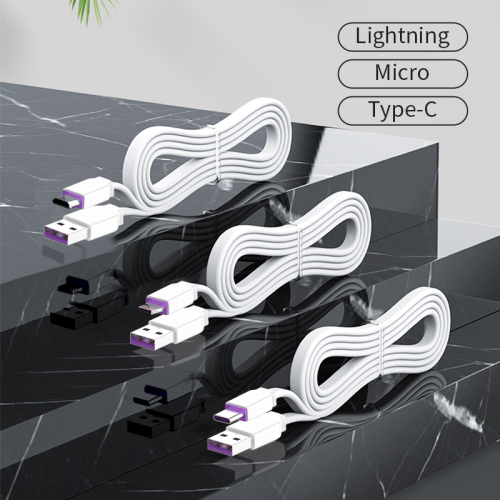 DX109 Noodle flash charging data cable Micro&amp;Lightning&amp;Type-C