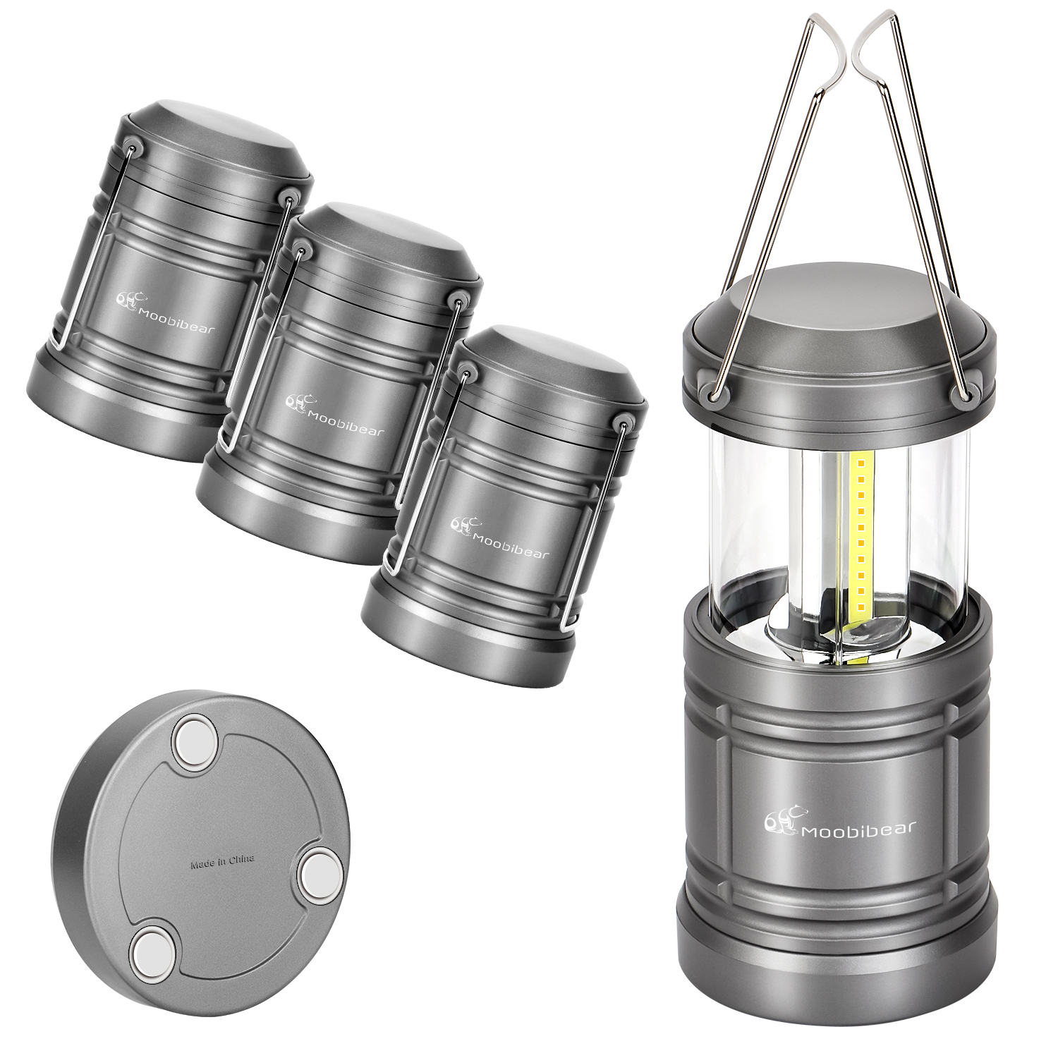 Moobibear Collapsible LED Lantern Camping Lights, Pack Of 4