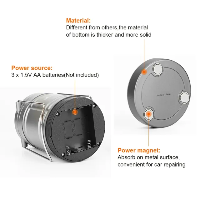 Battery Operated LED Lantern with Magnetic Base