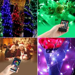 33ft 100 LEDs Bluetooth Color Changing USB Fairy Lights with Remote