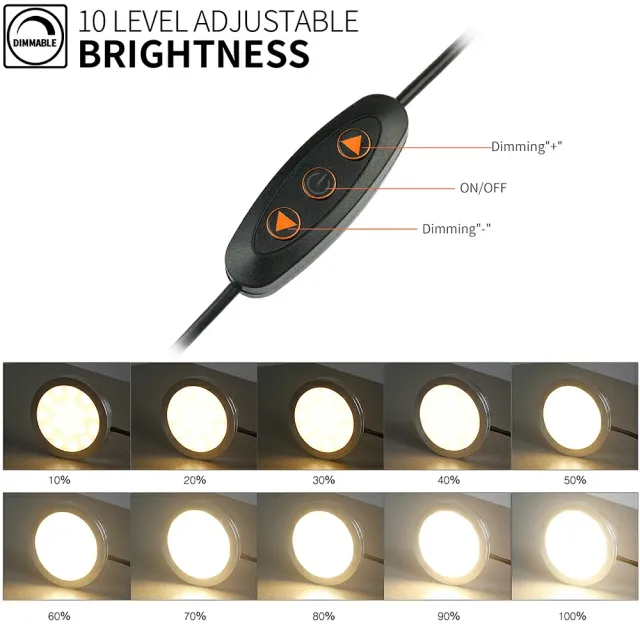 3W 1800lm Warm White 12V LED Puck Lights, Pack of 6