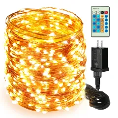 165ft 500 LEDs Ultra Long Warm White Plug in Fairy Lights with Remote