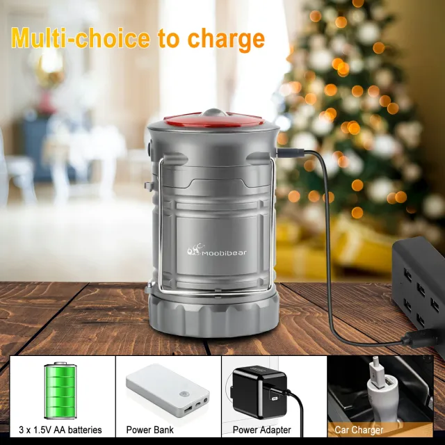 Rechargeable LED Lantern with Magnetic Base and Hook