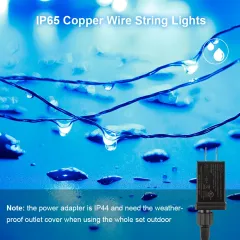 99ft 300 LEDs Blue Plug-in Fairy Lights with Remote