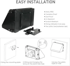 Moobibear B1-Q0KC-S9FK Super Bight LED Wall Pack, 60w, 5000K Daylight White