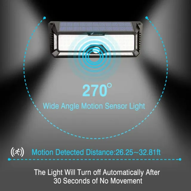 136 LED Wireless Solar Motion Sensor Light Outdoor