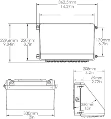 Moobibear BS-WL-120W SPS120H16-WP2B-72CW LED Wall Pack Light