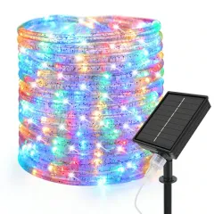 LED Solar Rope Lights, Multi Colored, 8 Modes, 33ft