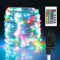 66ft 200 LEDs Color Changing Plug In Fairy Lights with Remote and Timer