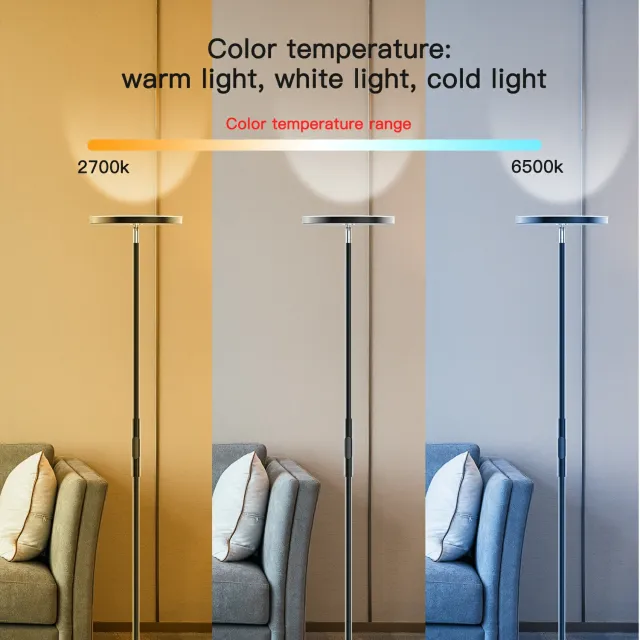 RGBCW Smart WiFi LED Sky Floor Lamp, Super Bright Dimmable Torchiere Lamp