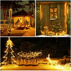 33ft Warm White LED Solar Rope Lights