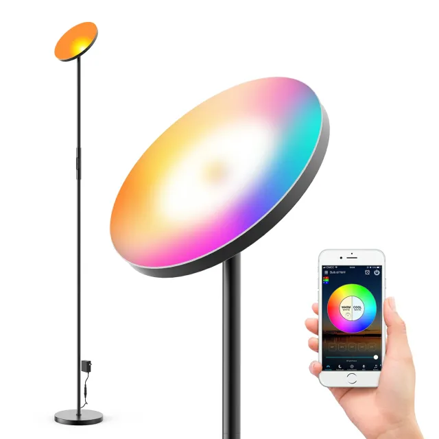 RGBCW Smart WiFi LED Sky Floor Lamp, Super Bright Dimmable Torchiere Lamp