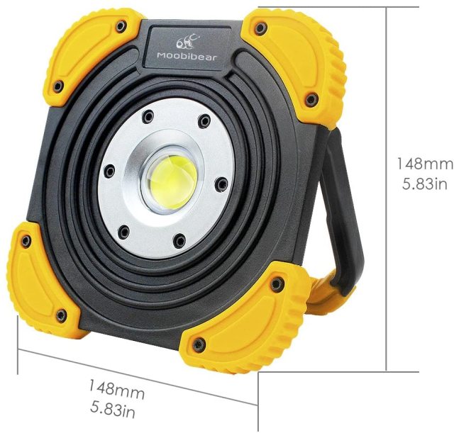 Portable COB LED Work 10W 1000lm 2 Modes Emergency Light, Battery Powered Cordless Floodlight