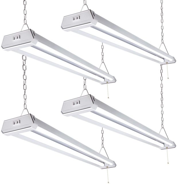 Linkable 4ft LED Utility Shop Light with Plug 4 Pack