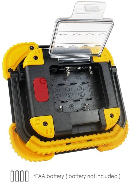 Portable COB LED Work 10W 1000lm 2 Modes Emergency Light, Battery Powered Cordless Floodlight