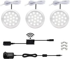 2W 600lm Hand Wave Activated Under Cabinet Lighting Kit, 5000K Daylight White Closet Light