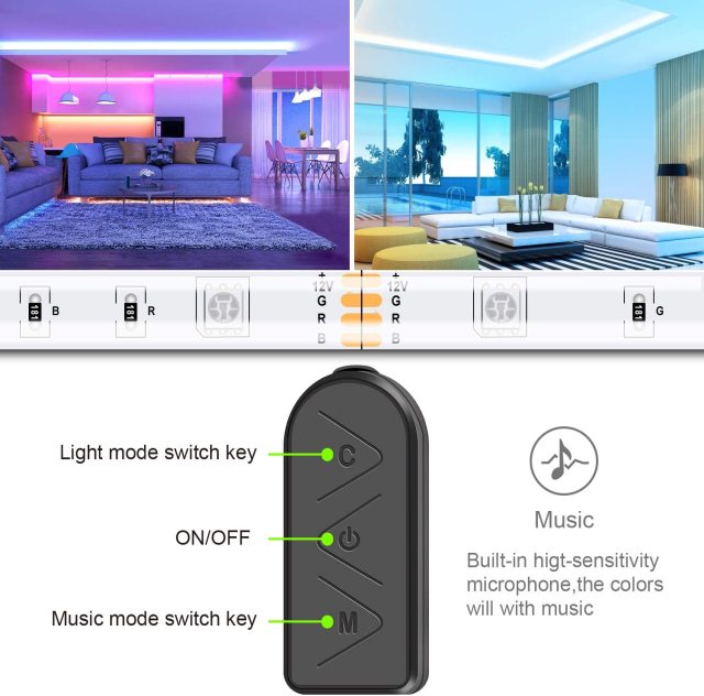 SMD 5050 APP Control Multi-color Flexible LED Strip Lights Widely Decoration