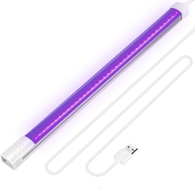 Moobibear 6W Touch Sensitive Portable Blacklight Bar, DC 5V Low Voltage for Poster, Paint Art, Bedroom, Halloween Parties