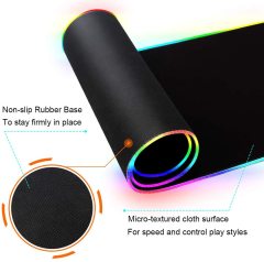 Oversized Glowing Computer Keyboard RGB Mouse Pad Mat with Durable Stitched Edges，31.5X 11.8in
