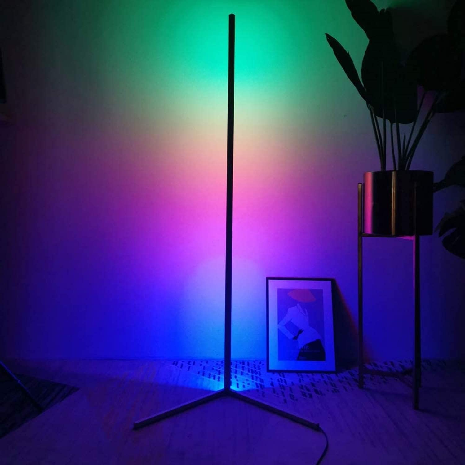 RGBW Color Changing Mood Lighting Corner Floor Lamp