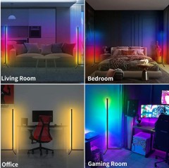 RGBW Corner Floor Lamp, Color Changing Mood Lighting, Dimmable LED Modern Floor Lamp with Remote