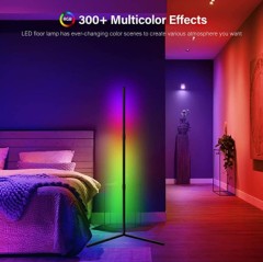 RGBW Corner Floor Lamp, Color Changing Mood Lighting, Dimmable LED Modern Floor Lamp with Remote
