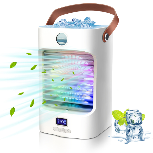 Rechargeable Portable Air Conditioner,  Mini Personal Air Cooler Fan with 3 Speed Modes