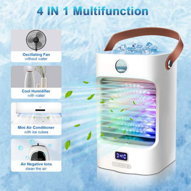 Portable Mini Fan Hand-held Desk Cooler Cute USB Rechargeable Air Conditioner A+