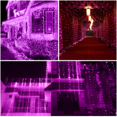 99ft 300 LEDs Purple Solar Fairy Lights