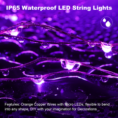 99ft 300 LEDs Purple Solar Fairy Lights