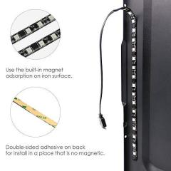 Chassis Decotion Lghts RGB PC LED Strip Lights with IF Remote Controller,2 PCS SMD5050