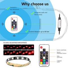 Chassis Decotion Lghts RGB PC LED Strip Lights with IF Remote Controller,2 PCS SMD5050