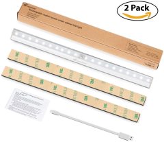 20LEDs Rechargeable Motion Sensing Closet Light with Magnetic Strip For Home Counter Decoration