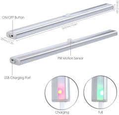 20LEDs Rechargeable Motion Sensing Closet Light with Magnetic Strip For Home Counter Decoration