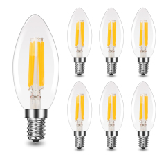 Soft White Smart 4W C35 Chandeliers LED Light Filament Bulb For Hotel Lighting