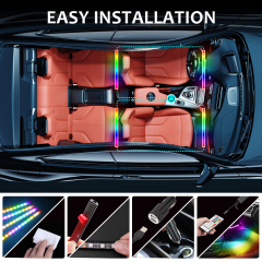 ORGED RGBIC Interior Car Lights 72 LED Music Sync Car LED Lights with 3 Ways Control 2 Lines Design For Car Decoration Lights