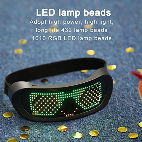 Customizable Bluetooth LED Light Up Eyeglasses for Raves,Festivals, Fun, Parties, Sports, Birthday, Costumes (Full Color)