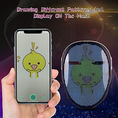 Programmable Bluetooth LED Light Up Face Mask for Costumes Cosplay Masquerade Party