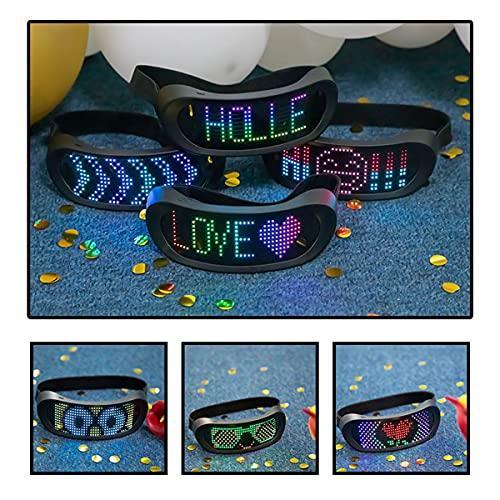 Customizable Bluetooth LED Light Up Glasses for Raves,Festivals, Fun,  Parties, Sports, Birthday, Costumes, EDM, Flashing 