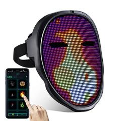 Programmable Bluetooth LED Light Up Face Mask for Costumes Cosplay Masquerade Party