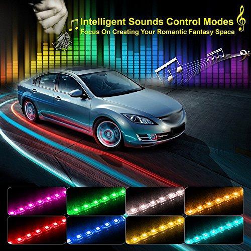 USB Car Interior Lights Waterproof 48 LED Strip Lights Including Cigarette Charger