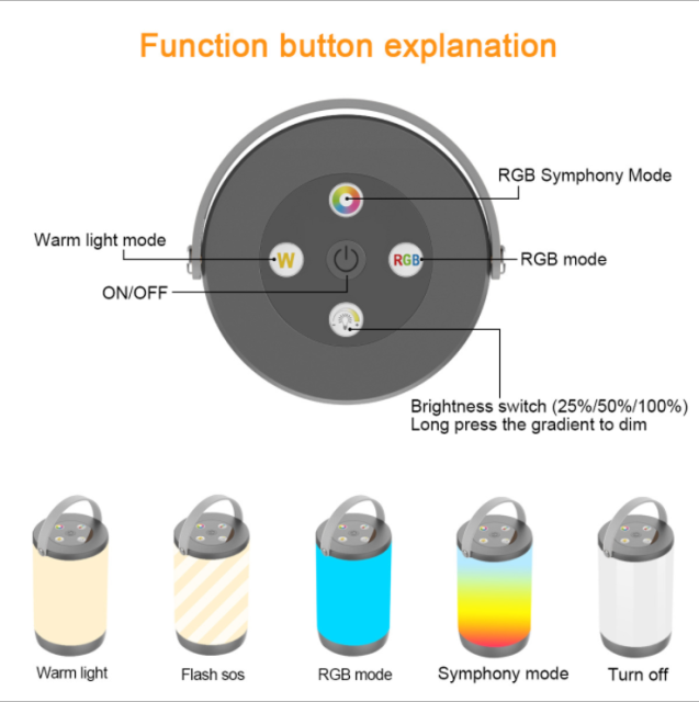 ORGED Smart Bedside Table Lamp Rechargeable Atmosphere Decor LED Touch Control Night Table